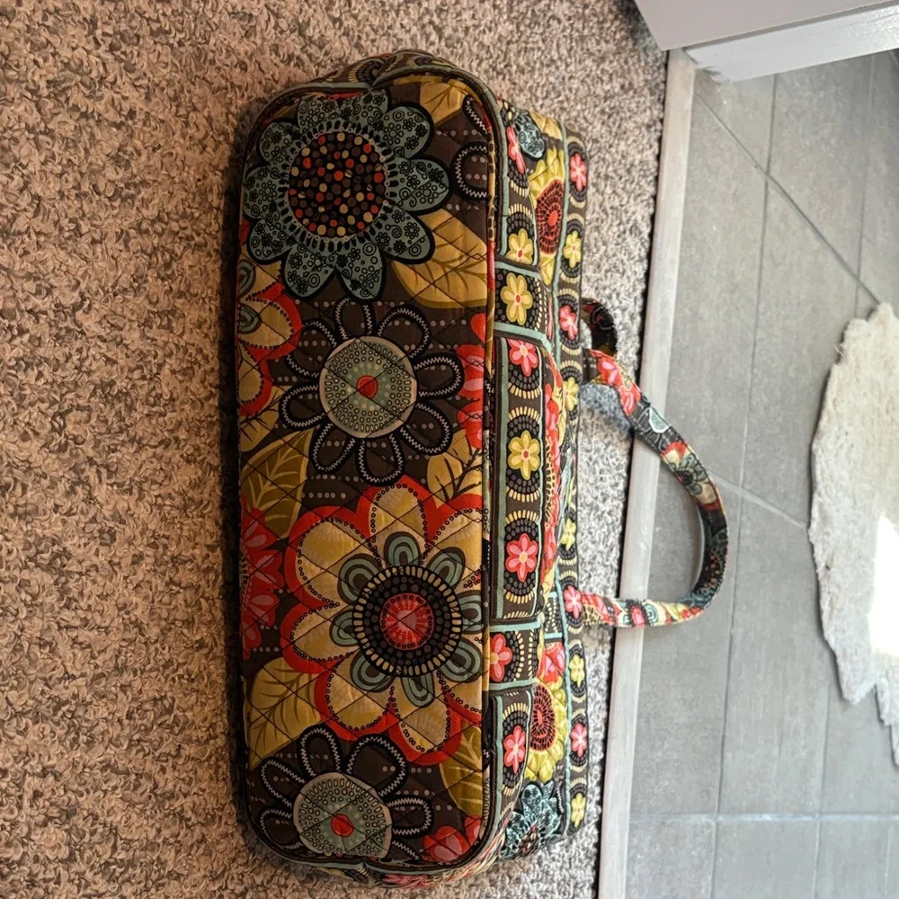 Vera Bradley Quilted Floral Tote Bag and Matching Makeup Bag